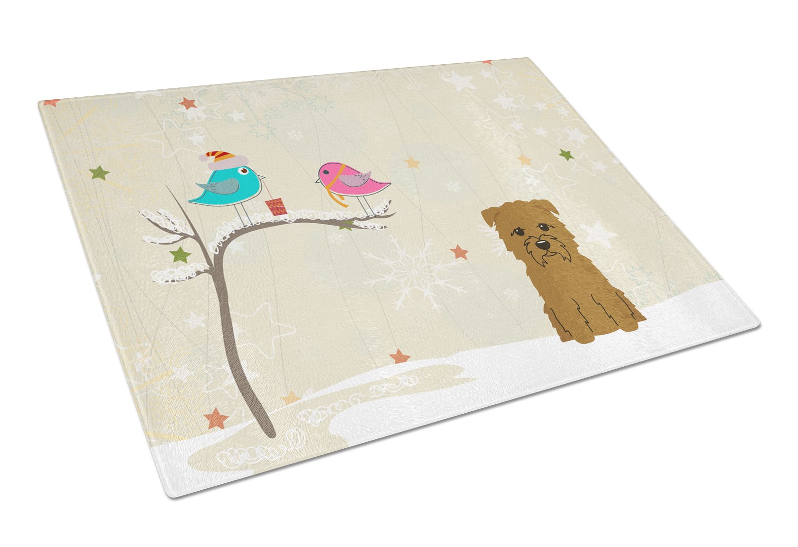 Christmas Presents between Friends Glen of Imal - Tan Cutting Board Tempered Glass Kitchen Cutting Surface, Heat Resistant Chopping, Non-Slip Feet, Food Prep & Serving
