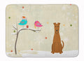 Christmas Presents between Friends Irish Terrier Memory Foam Kitchen Mat Machine Washable Anti-Fatigue Cushion Comfort Bath or Kitchen Rug