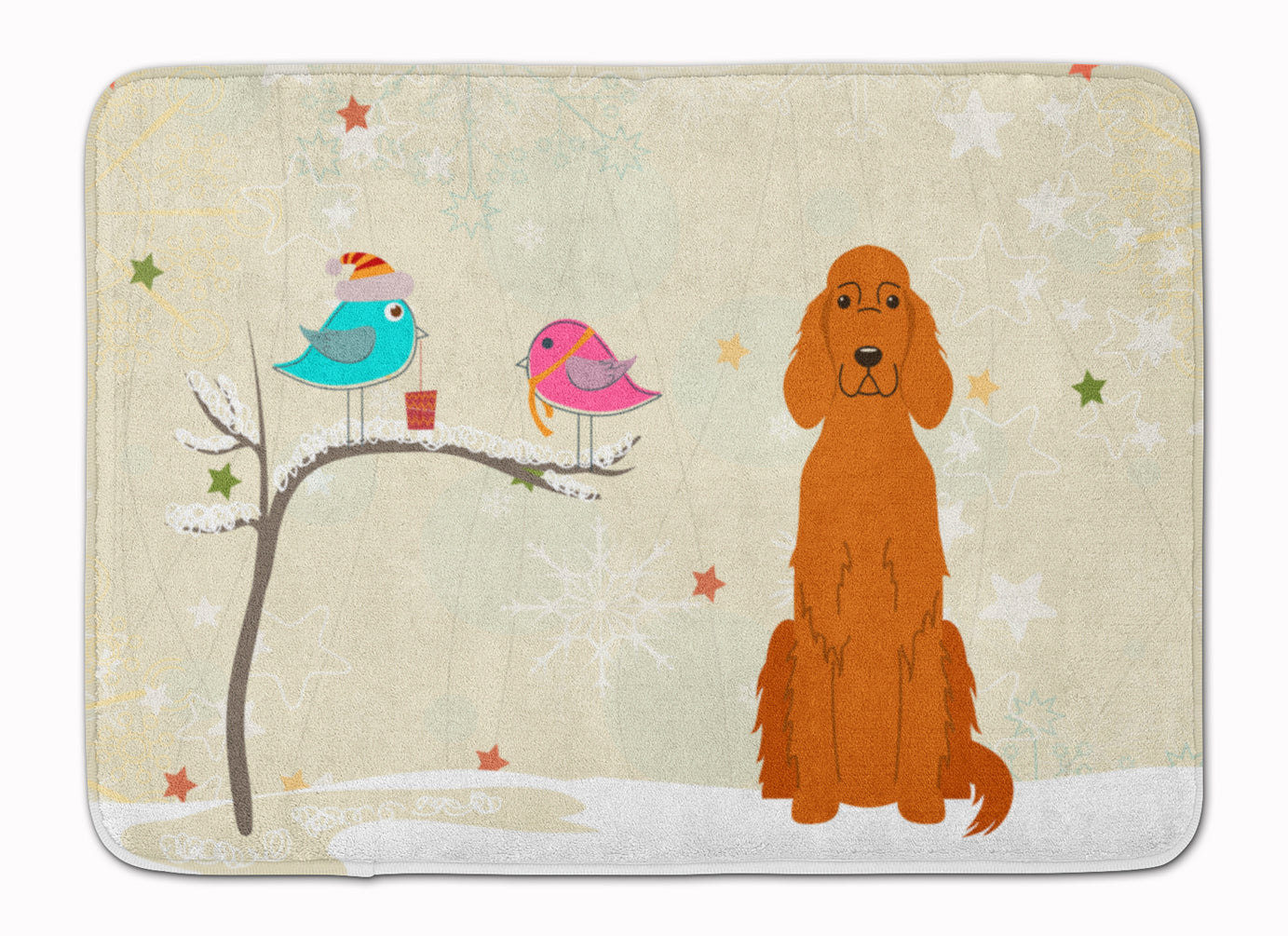 Christmas Presents between Friends Irish Setter Memory Foam Kitchen Mat Machine Washable Anti-Fatigue Cushion Comfort Bath or Kitchen Rug