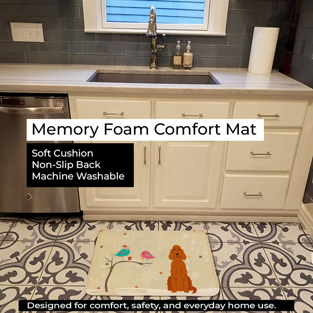 Christmas Presents between Friends Irish Setter Memory Foam Kitchen Mat Machine Washable Anti-Fatigue Cushion Comfort Bath or Kitchen Rug