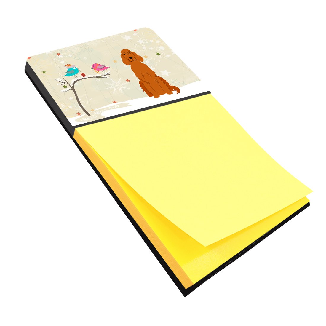 Christmas Presents between Friends Irish Setter Watercolor Sticky Note Holder Refillable Dispenser Desk Accessory 3x3 Pad Gift