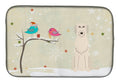Christmas Presents between Friends Irish Wolfhound Dish Drying Mat Absorbent Dish Drying Mat Pad for Kitchen Counter Dish Drainer Mat for Countertop, 14 x 21", Multicolor