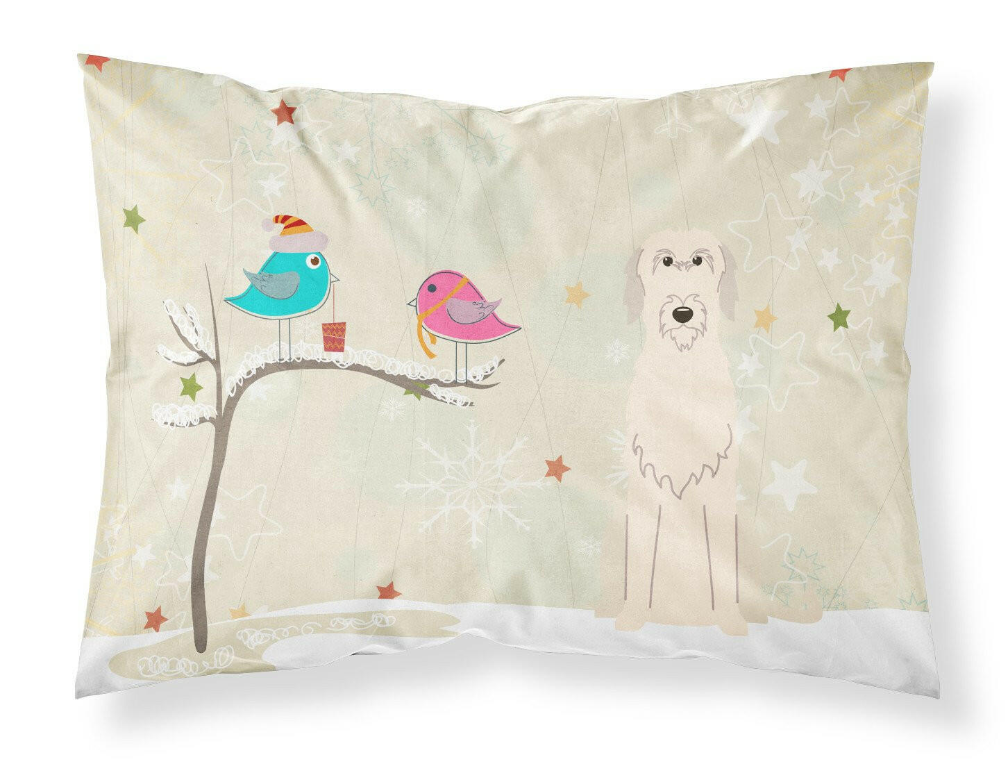 Christmas Presents between Friends Irish Wolfhound Standard Pillowcase Lightweight Super Soft Easy Care Decorative Artwork Pillowcase, Standard