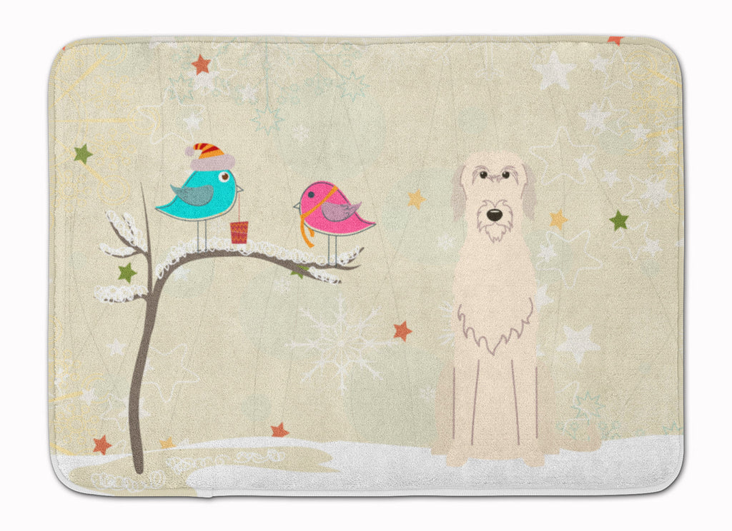 Christmas Presents between Friends Irish Wolfhound Memory Foam Kitchen Mat Machine Washable Anti-Fatigue Cushion Comfort Bath or Kitchen Rug