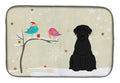 Christmas Presents between Friends Schnauzer - Giant Dish Drying Mat Absorbent Dish Drying Mat Pad for Kitchen Counter Dish Drainer Mat for Countertop, 14 x 21", Multicolor