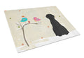 Christmas Presents between Friends Schnauzer - Giant Cutting Board Tempered Glass Kitchen Cutting Surface, Heat Resistant Chopping, Non-Slip Feet, Food Prep & Serving