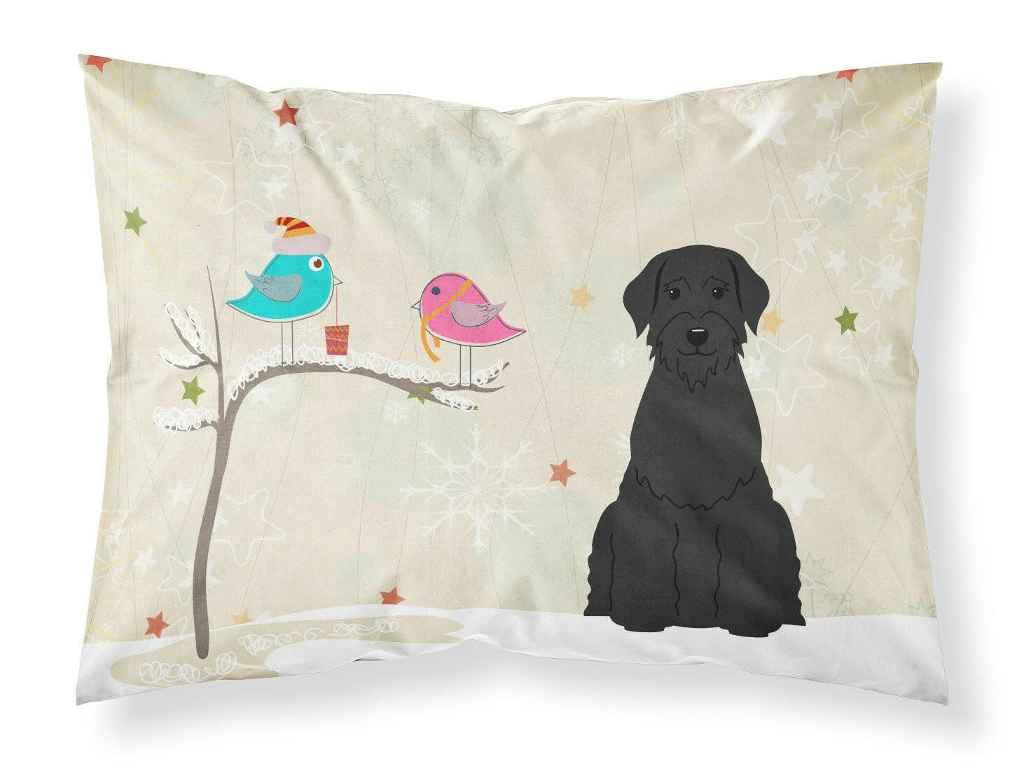 Christmas Presents between Friends Schnauzer - Giant Standard Pillowcase Lightweight Super Soft Easy Care Decorative Artwork Pillowcase, Standard