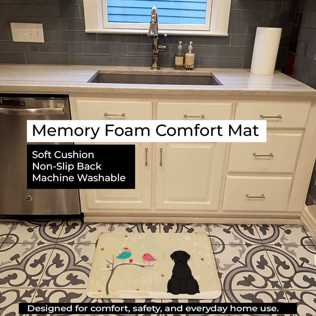 Christmas Presents between Friends Schnauzer - Giant Memory Foam Kitchen Mat Machine Washable Anti-Fatigue Cushion Comfort Bath or Kitchen Rug
