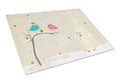 Christmas Presents between Friends Poodle - White Cutting Board Tempered Glass Kitchen Cutting Surface, Heat Resistant Chopping, Non-Slip Feet, Food Prep & Serving
