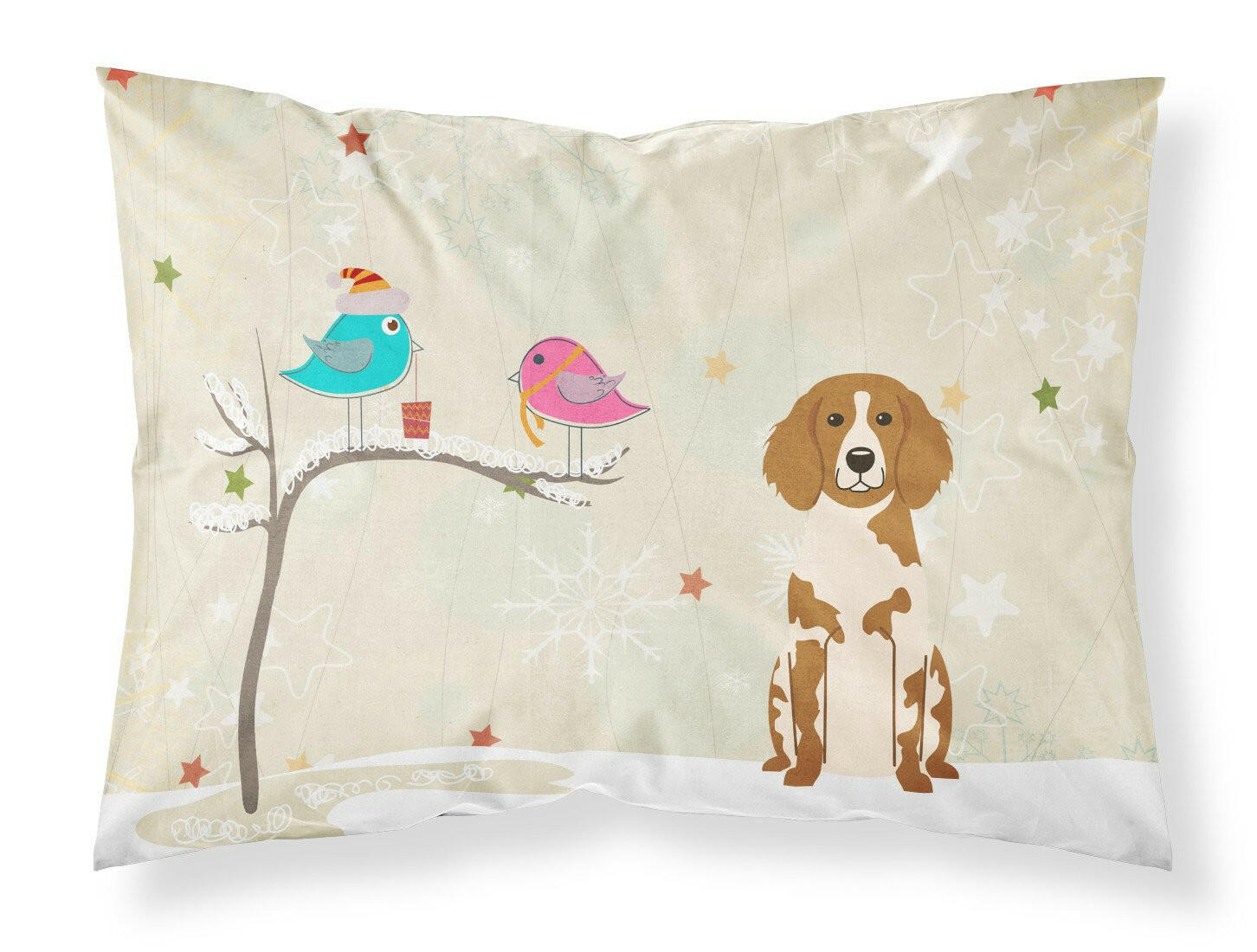 Christmas Presents between Friends Brittany Standard Pillowcase Lightweight Super Soft Easy Care Decorative Artwork Pillowcase, Standard