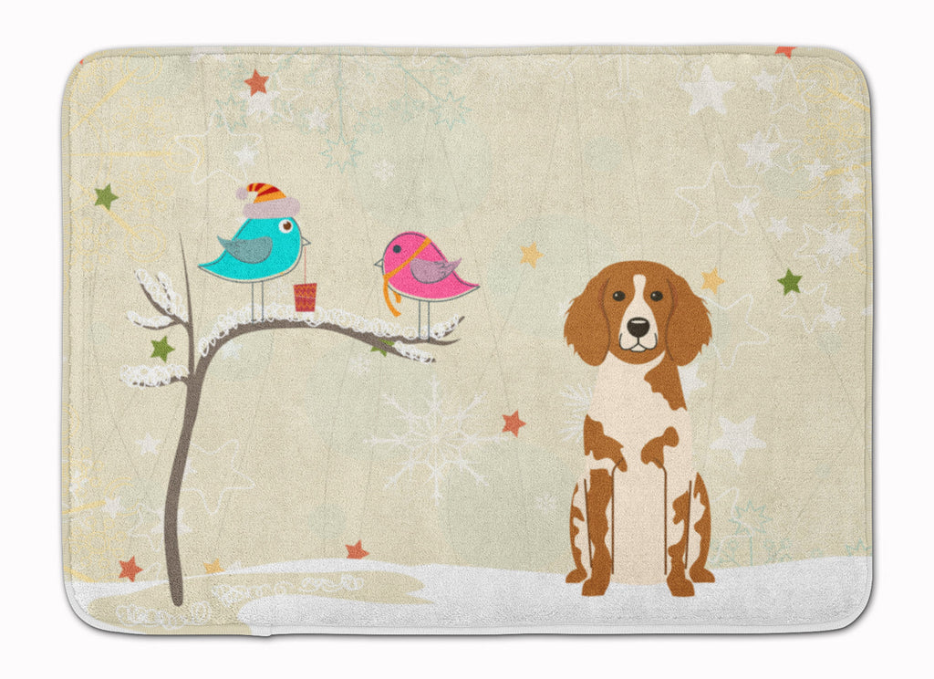 Christmas Presents between Friends Brittany Memory Foam Kitchen Mat Machine Washable Anti-Fatigue Cushion Comfort Bath or Kitchen Rug