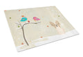 Christmas Presents between Friends Papillon - Sable and White Cutting Board Tempered Glass Kitchen Cutting Surface, Heat Resistant Chopping, Non-Slip Feet, Food Prep & Serving