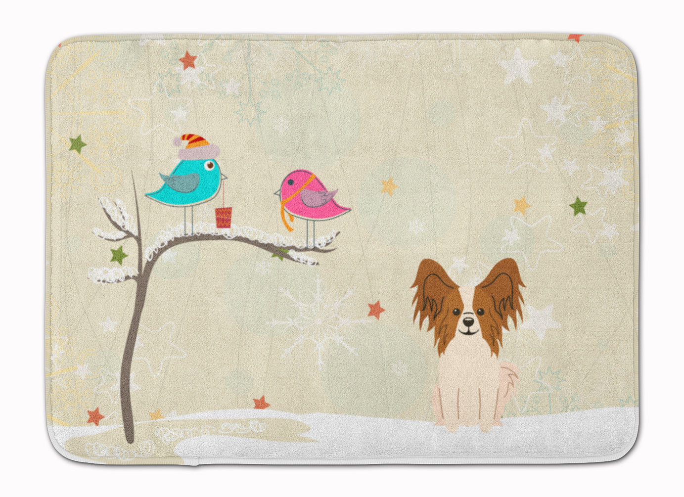 Christmas Presents between Friends Papillon Memory Foam Kitchen Mat Machine Washable Anti-Fatigue Cushion Comfort Bath or Kitchen Rug