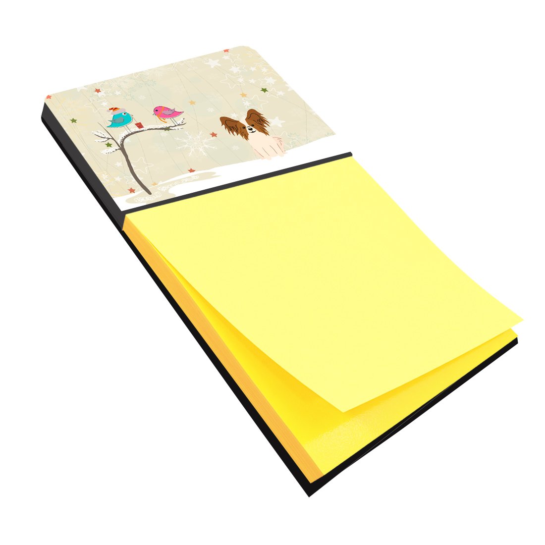 Christmas Presents between Friends Papillon Watercolor Sticky Note Holder Refillable Dispenser Desk Accessory 3x3 Pad Gift