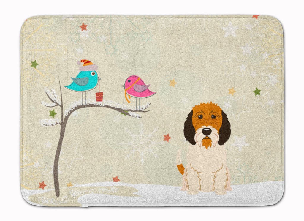 Christmas Presents between Friends Petit Basset Griffon Vendeen Memory Foam Kitchen Mat Machine Washable Anti-Fatigue Cushion Comfort Bath or Kitchen Rug