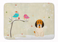 Christmas Presents between Friends Petit Basset Griffon Vendeen Memory Foam Kitchen Mat Machine Washable Anti-Fatigue Cushion Comfort Bath or Kitchen Rug