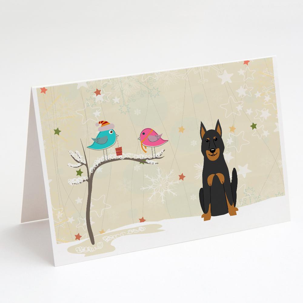 Christmas Presents between Friends Beauce Shepherd Dog Greeting Cards Pack of 8 Blank Cards with Envelopes Whimsical A7 Size 5x7