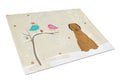 Christmas Presents between Friends Briard - Brown Cutting Board Tempered Glass Kitchen Cutting Surface, Heat Resistant Chopping, Non-Slip Feet, Food Prep & Serving