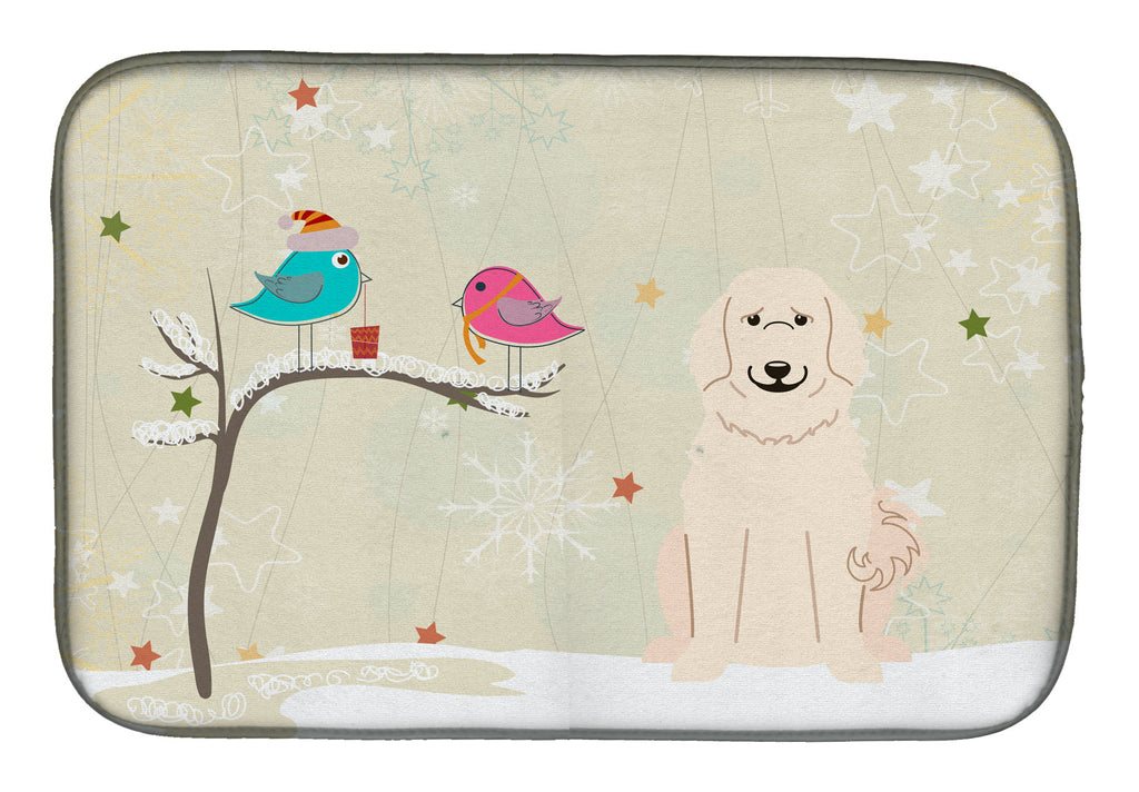 Christmas Presents between Friends Great Pyrenees Dish Drying Mat Absorbent Dish Drying Mat Pad for Kitchen Counter Dish Drainer Mat for Countertop, 14 x 21", Multicolor