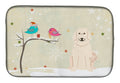 Christmas Presents between Friends Great Pyrenees Dish Drying Mat Absorbent Dish Drying Mat Pad for Kitchen Counter Dish Drainer Mat for Countertop, 14 x 21", Multicolor