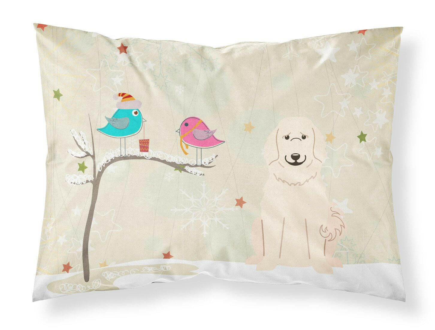 Christmas Presents between Friends Great Pyrenees Standard Pillowcase Lightweight Super Soft Easy Care Decorative Artwork Pillowcase, Standard