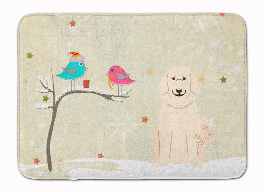 Christmas Presents between Friends Great Pyrenees Memory Foam Kitchen Mat Machine Washable Anti-Fatigue Cushion Comfort Bath or Kitchen Rug
