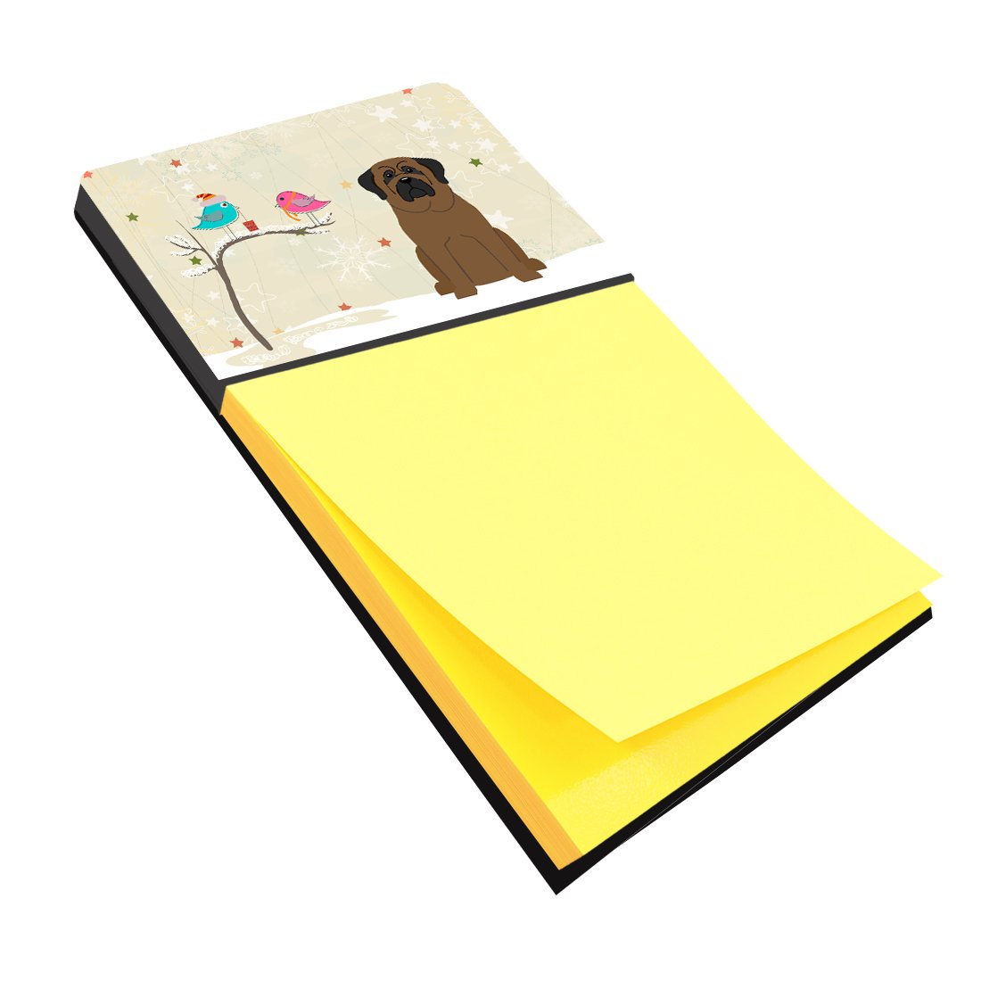 Christmas Presents between Friends Bullmastiff Watercolor Sticky Note Holder Refillable Dispenser Desk Accessory 3x3 Pad Gift
