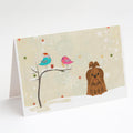 Christmas Presents between Friends Shih Tzu - Chocolate Greeting Cards Pack of 8 Blank Cards with Envelopes Whimsical A7 Size 5x7