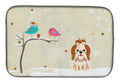 Christmas Presents between Friends Shih Tzu - Red and White Dish Drying Mat Absorbent Dish Drying Mat Pad for Kitchen Counter Dish Drainer Mat for Countertop, 14 x 21", Multicolor