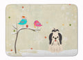 Christmas Presents between Friends Shih Tzu - Black and White Memory Foam Kitchen Mat Machine Washable Anti-Fatigue Cushion Comfort Bath or Kitchen Rug