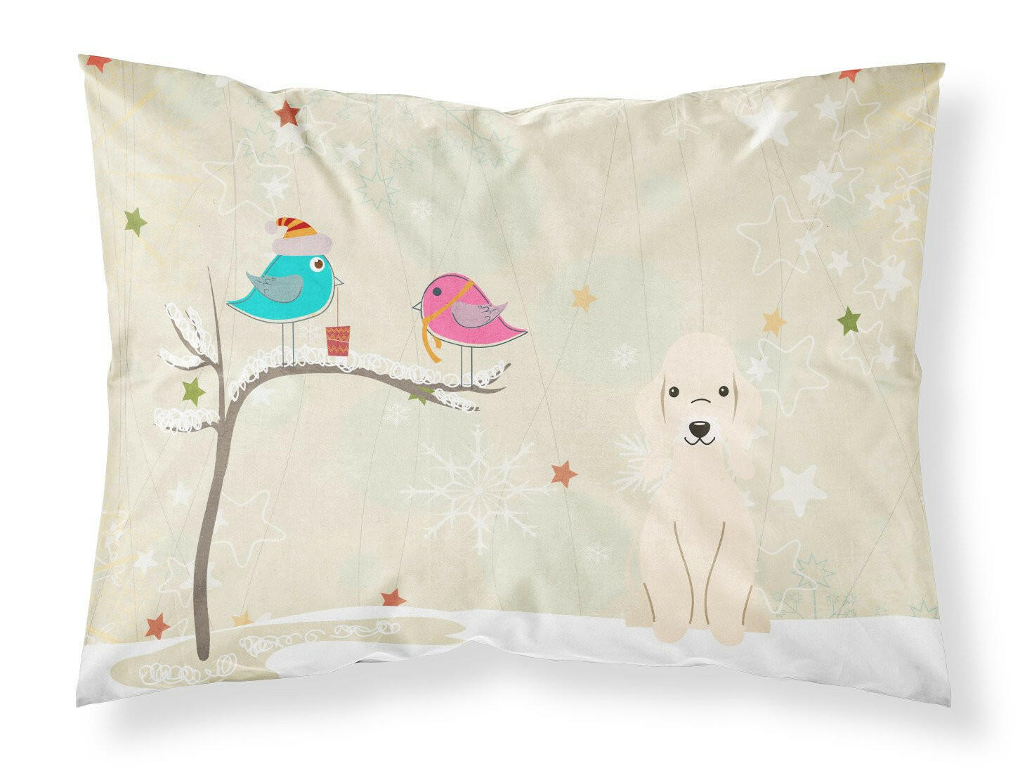Christmas Presents between Friends Bedlington Terrier - Sandy Standard Pillowcase Lightweight Super Soft Easy Care Decorative Artwork Pillowcase, Standard