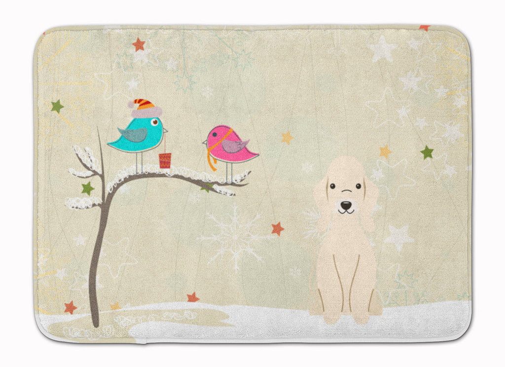 Christmas Presents between Friends Bedlington Terrier - Sandy Memory Foam Kitchen Mat Machine Washable Anti-Fatigue Cushion Comfort Bath or Kitchen Rug