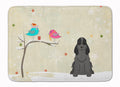 Christmas Presents between Friends Cocker Spaniel - Black Memory Foam Kitchen Mat Machine Washable Anti-Fatigue Cushion Comfort Bath or Kitchen Rug