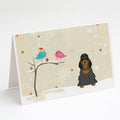 Christmas Presents between Friends Cocker Spaniel - Black and Tan Greeting Cards Pack of 8 Blank Cards with Envelopes Whimsical A7 Size 5x7