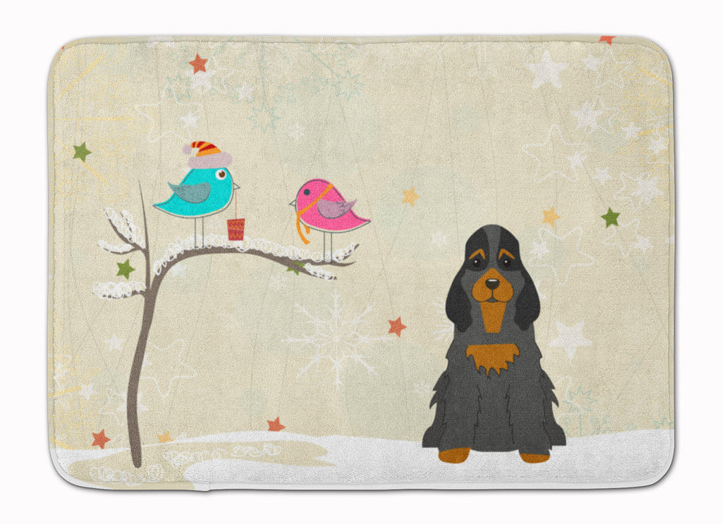 Christmas Presents between Friends Cocker Spaniel - Black and Tan Memory Foam Kitchen Mat Machine Washable Anti-Fatigue Cushion Comfort Bath or Kitchen Rug