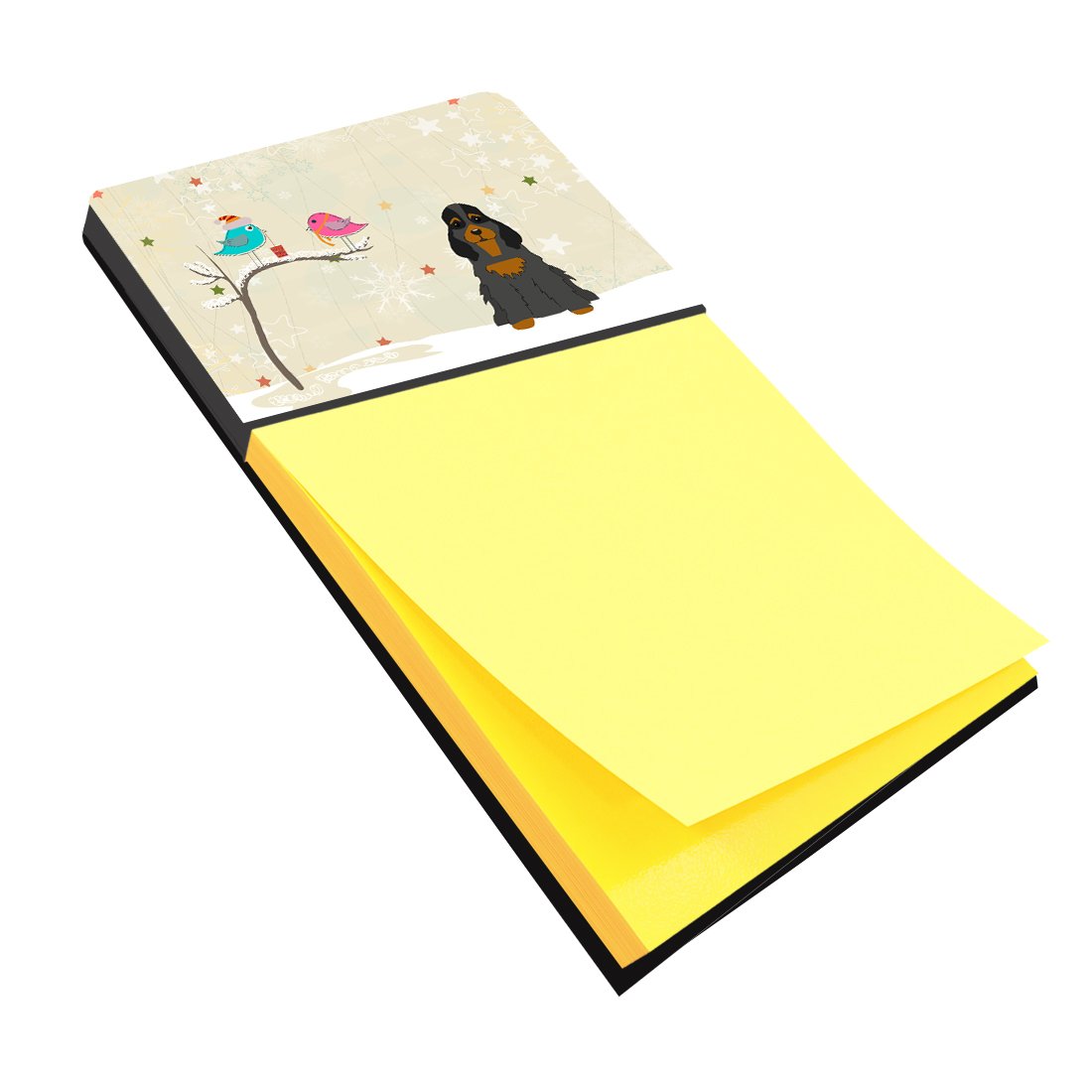 Christmas Presents between Friends Cocker Spaniel - Black and Tan Watercolor Sticky Note Holder Refillable Dispenser Desk Accessory 3x3 Pad Gift