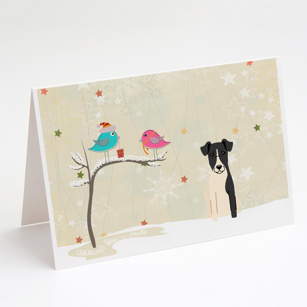 Christmas Presents between Friends Fox Terrier - Smooth Greeting Cards Pack of 8 Blank Cards with Envelopes Whimsical A7 Size 5x7