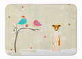 Christmas Presents between Friends Whippet Memory Foam Kitchen Mat Machine Washable Anti-Fatigue Cushion Comfort Bath or Kitchen Rug