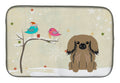 Christmas Presents between Friends Pekingese - Tan Dish Drying Mat Absorbent Dish Drying Mat Pad for Kitchen Counter Dish Drainer Mat for Countertop, 14 x 21", Multicolor