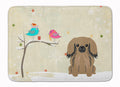 Christmas Presents between Friends Pekingese - Tan Memory Foam Kitchen Mat Machine Washable Anti-Fatigue Cushion Comfort Bath or Kitchen Rug