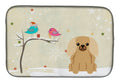 Christmas Presents between Friends Pekingese - Fawn Dish Drying Mat Absorbent Dish Drying Mat Pad for Kitchen Counter Dish Drainer Mat for Countertop, 14 x 21", Multicolor