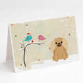 Christmas Presents between Friends Pekingese - Fawn Greeting Cards Pack of 8 Blank Cards with Envelopes Whimsical A7 Size 5x7