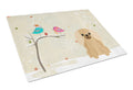 Christmas Presents between Friends Pekingese - Fawn Cutting Board Tempered Glass Kitchen Cutting Surface, Heat Resistant Chopping, Non-Slip Feet, Food Prep & Serving