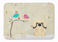 Christmas Presents between Friends Pekingese - Cream Memory Foam Kitchen Mat Machine Washable Anti-Fatigue Cushion Comfort Bath or Kitchen Rug