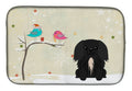 Christmas Presents between Friends Pekingese - Black Dish Drying Mat Absorbent Dish Drying Mat Pad for Kitchen Counter Dish Drainer Mat for Countertop, 14 x 21", Multicolor