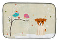 Christmas Presents between Friends Jack Russell Terrier Dish Drying Mat Absorbent Dish Drying Mat Pad for Kitchen Counter Dish Drainer Mat for Countertop, 14 x 21", Multicolor