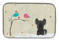 Christmas Presents between Friends Chinese Crested - Black Dish Drying Mat Absorbent Dish Drying Mat Pad for Kitchen Counter Dish Drainer Mat for Countertop, 14 x 21", Multicolor