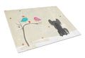 Christmas Presents between Friends Chinese Crested - Black Cutting Board Tempered Glass Kitchen Cutting Surface, Heat Resistant Chopping, Non-Slip Feet, Food Prep & Serving