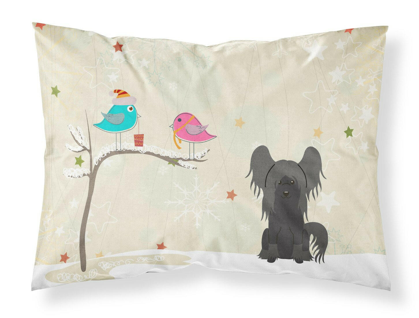 Christmas Presents between Friends Chinese Crested - Black Standard Pillowcase Lightweight Super Soft Easy Care Decorative Artwork Pillowcase, Standard