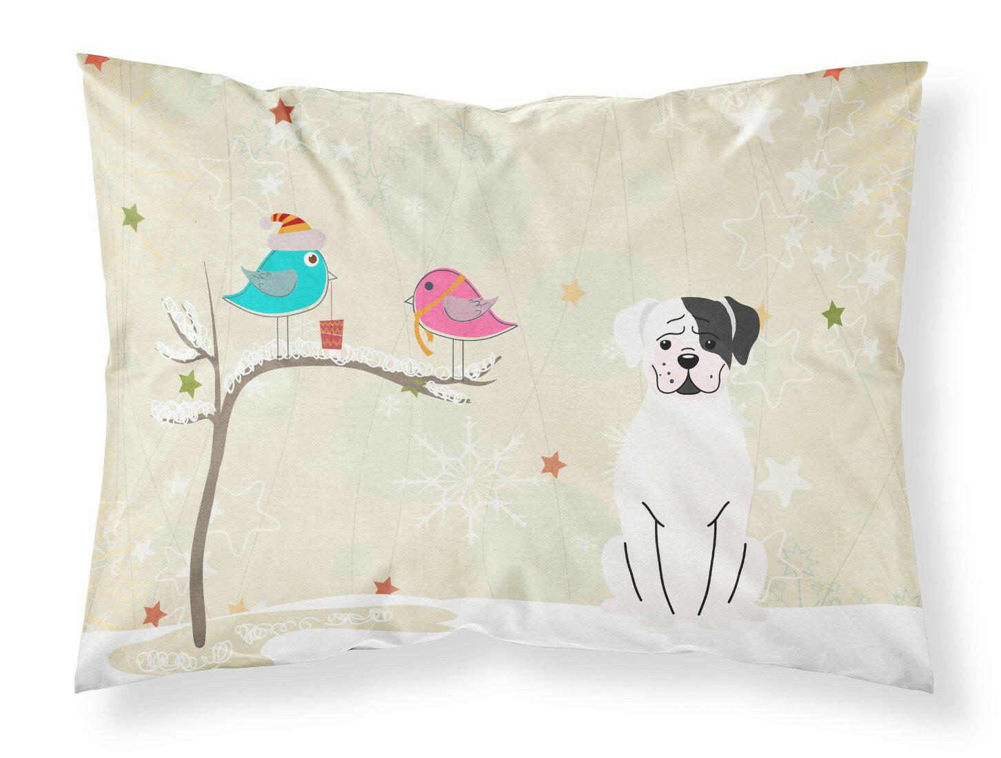 Christmas Presents between Friends Boxer - White Standard Pillowcase Lightweight Super Soft Easy Care Decorative Artwork Pillowcase, Standard
